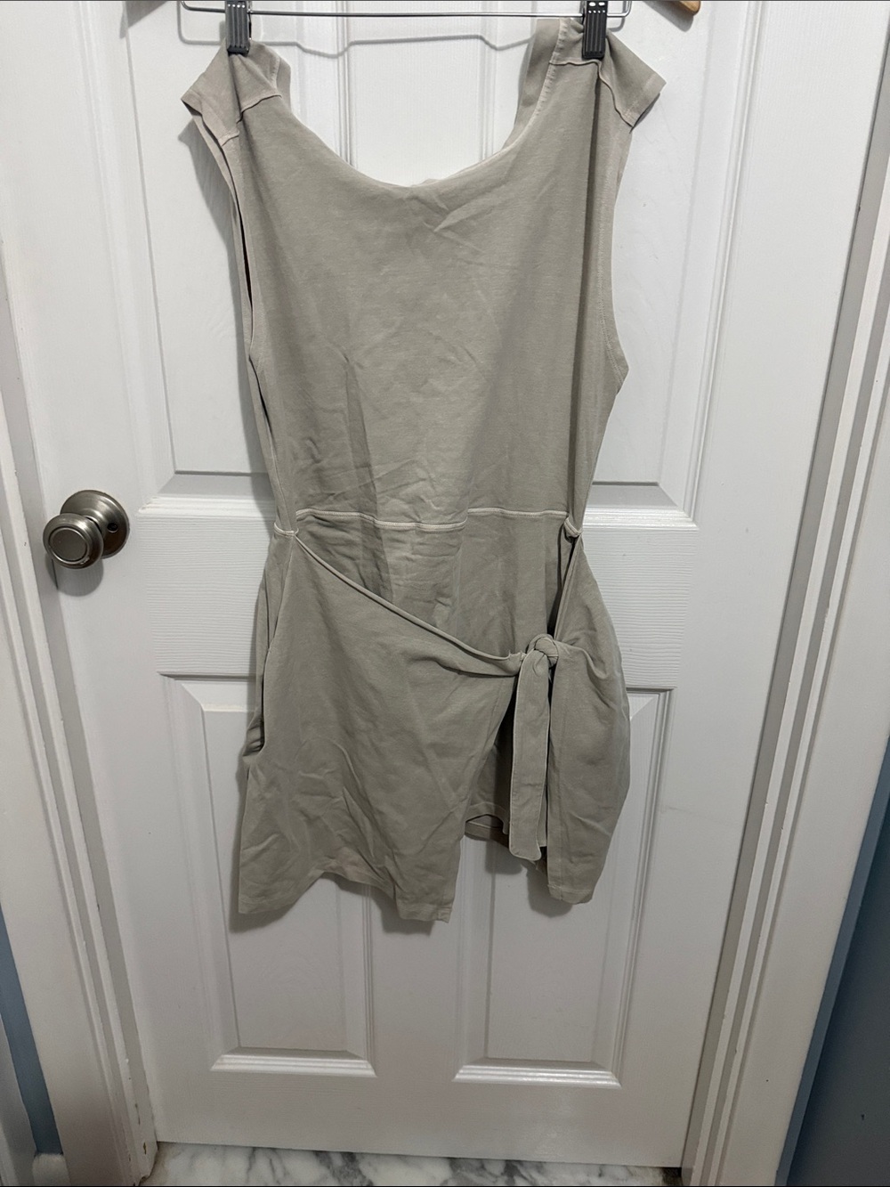 FP Movement by Free People Tie-Waist Romper in Light Taupe